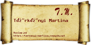 Tárkányi Martina névjegykártya
